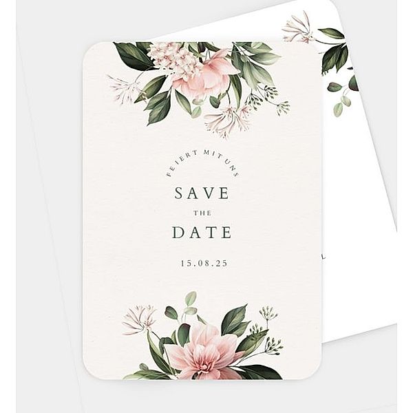 Save-The-Date Karte Flower Arc · Crafty, Postkarte hoch (120 x 170mm)