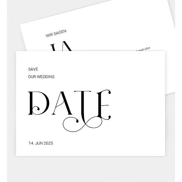 Save-The-Date Karte Modern Font, Postkarte quer (170 x 120mm)