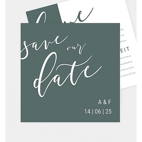 Save-The-Date Karte Modern Romance, Postkarte quadratisch (145 x 145mm)