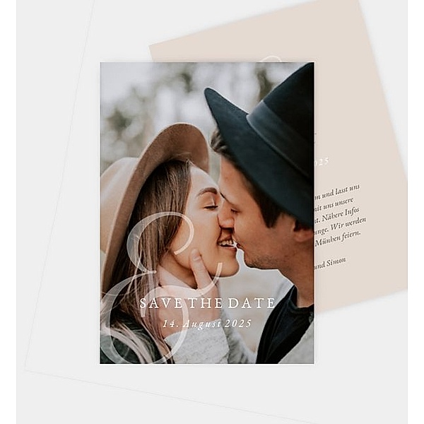 Save-The-Date Karte Obvious Love, Postkarte hoch (105 x 148mm)
