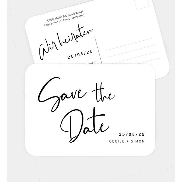 Save-The-Date Karte Only Us, Postkarte quer (148 x 105mm)