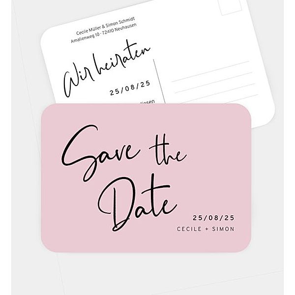 Save-The-Date Karte Only Us, Postkarte quer (148 x 105mm)