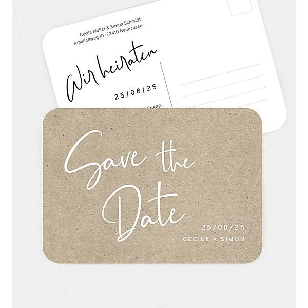 Save-The-Date Karte Only Us · Vintage, Postkarte quer (148 x 105mm)