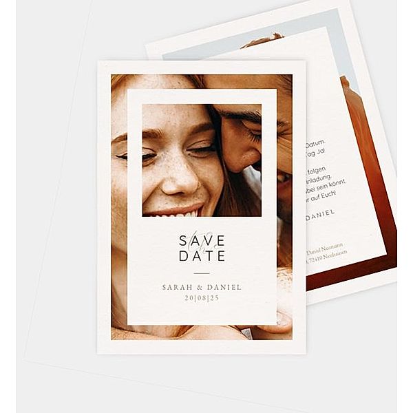 Save-The-Date Karte Perfect setting, Postkarte hoch (105 x 148mm)
