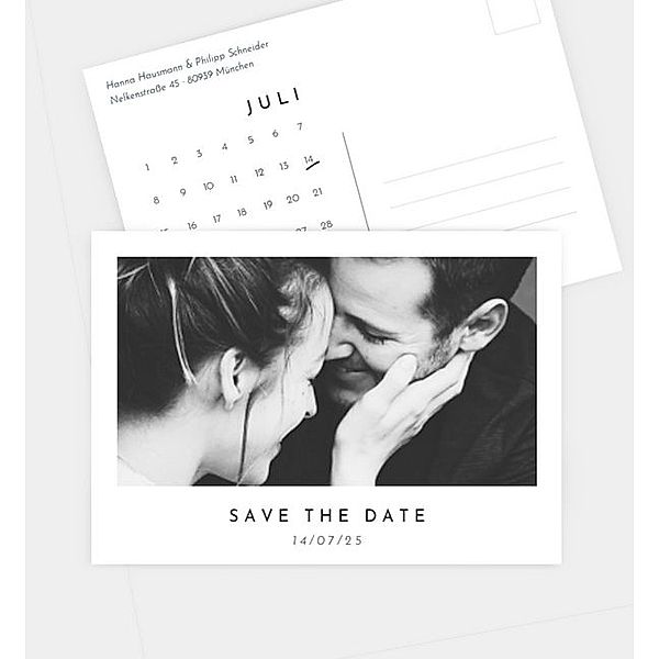 Save-The-Date Karte Polaroid, Postkarte quer (148 x 105mm)
