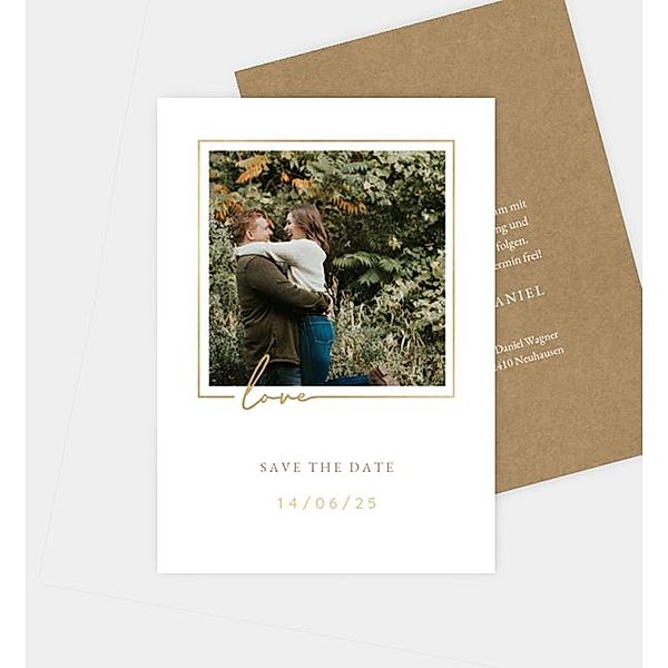 Save-The-Date Karte Promise · Vintage, Postkarte hoch (105 x 148mm)