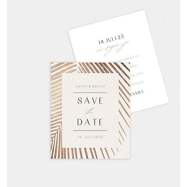 Save-The-Date Karte rosegold crafty, Polaroid (88 x 107mm)