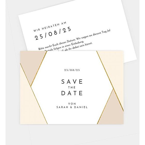 Save-The-Date Karte Rosy, Postkarte quer (148 x 105mm)