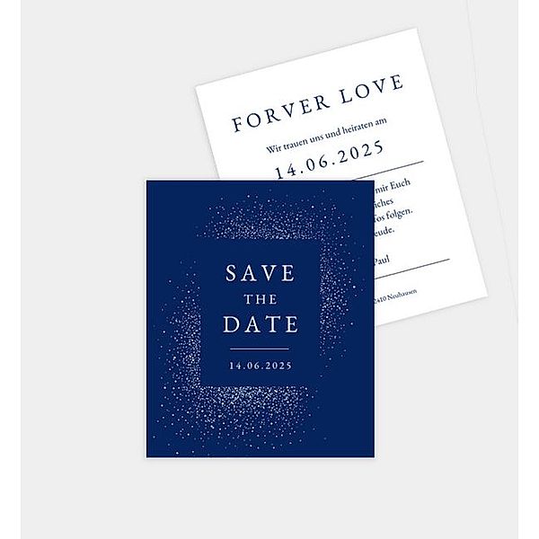 Save-The-Date Karte Royal Dots, Polaroid (88 x 107mm)