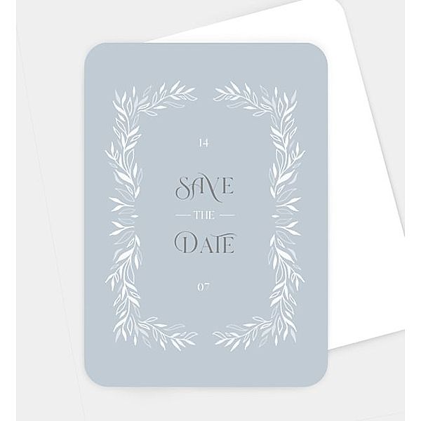 Save-The-Date Karte Soft Leaves, Postkarte hoch (120 x 170mm)