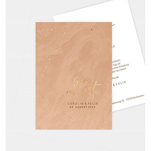 Save-The-Date Karte Sparkling night, Postkarte hoch (105 x 148mm)