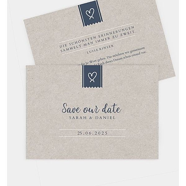 Save-The-Date Karte Tag am Meer, Postkarte quer (148 x 105mm)