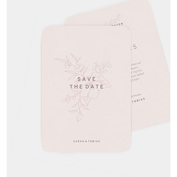 Save-The-Date Karte Ton in Ton, Postkarte hoch (105 x 148mm)