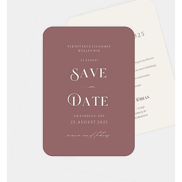 Save-The-Date Karte Unsere Liebesgeschichte, Postkarte hoch (105 x 148mm)