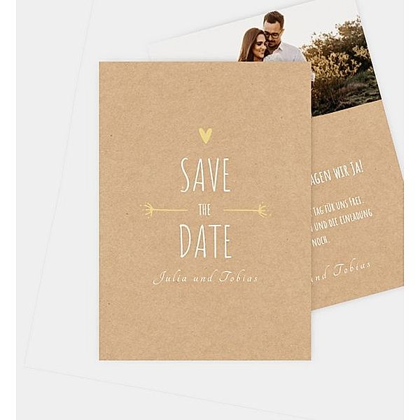 Save-The-Date Karte Vintage Love · Crafty, Postkarte hoch (105 x 148mm)