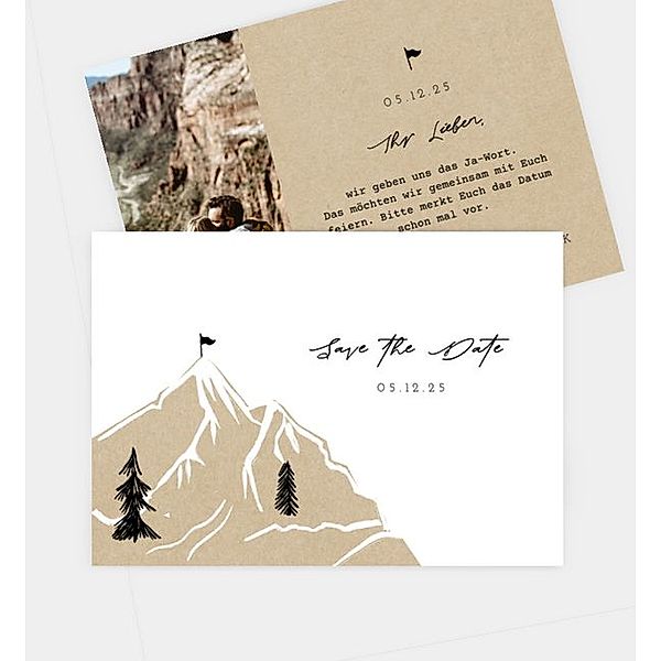 Save-The-Date Karte Wanderlust, Postkarte quer (148 x 105mm)