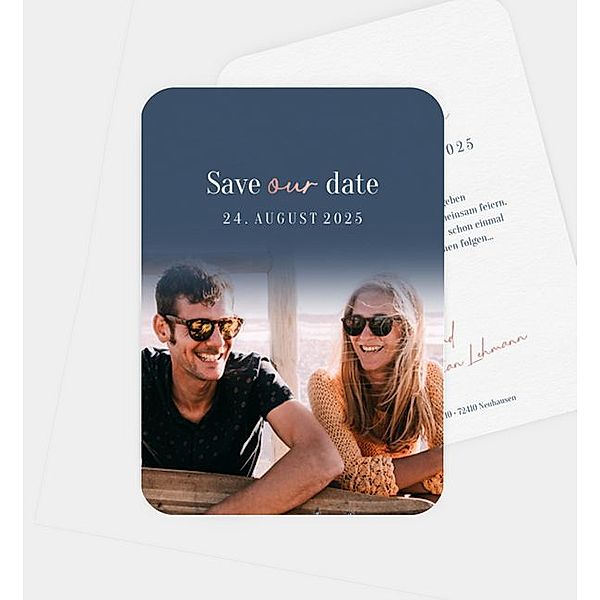 Save-The-Date Karte Weicher Übergang, Postkarte hoch (105 x 148mm)