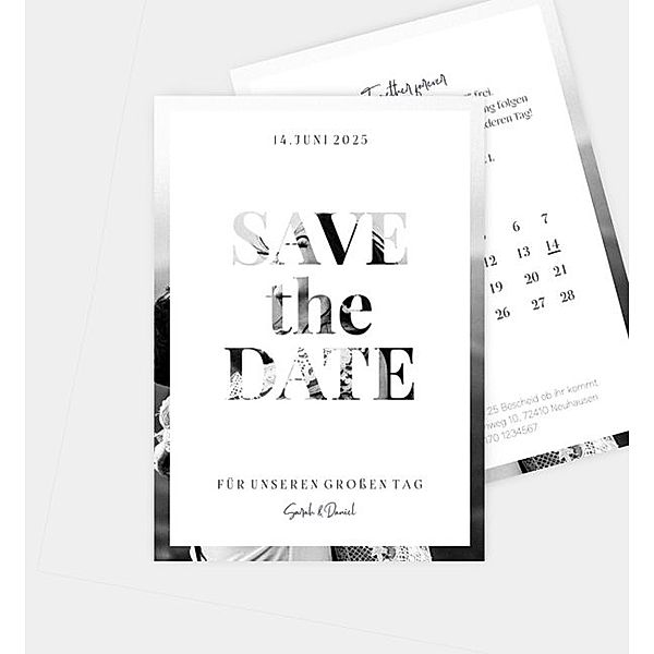 Save-The-Date Karte You and Me, Postkarte hoch (105 x 148mm)