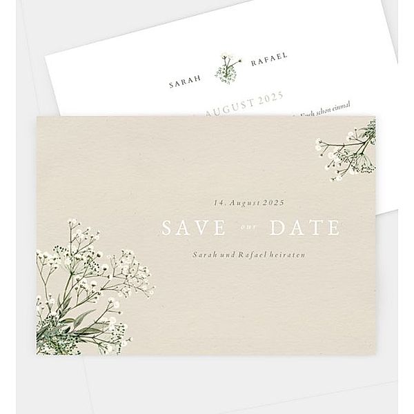 Save-The-Date Karte Zarter Ausdruck, Postkarte quer (170 x 120mm)