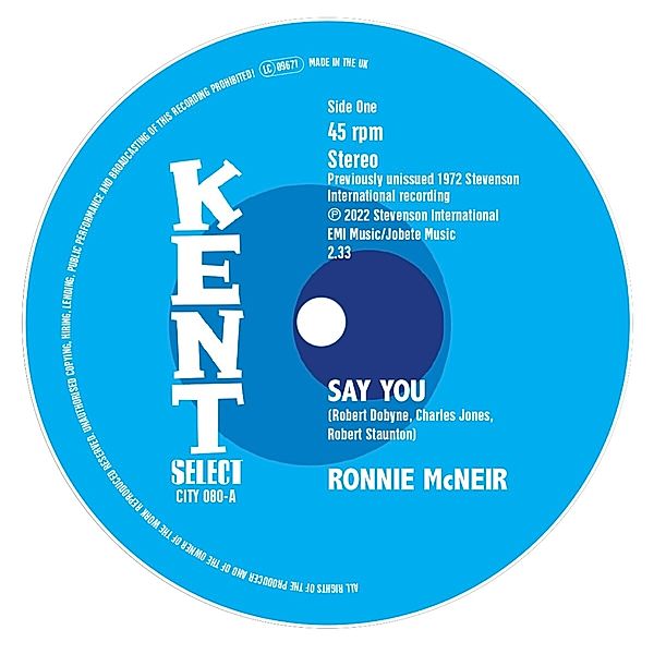 Say You/I'M Sorry (7inch), Ronnie Mcneir