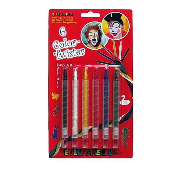 SB-Pack mit 6 Aqua-Schminkstiften bunt