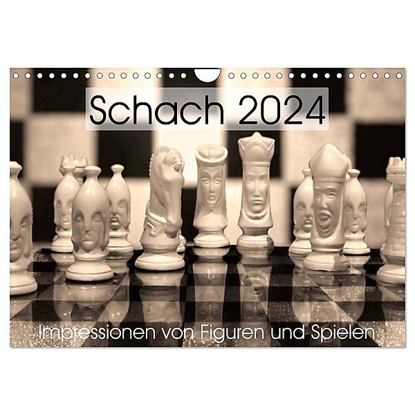 Schach 2024. Impressionen von Figuren und Spielen (Wandkalender 2024 DIN A4 quer), CALVENDO Monatskalender, Steffani Lehmann