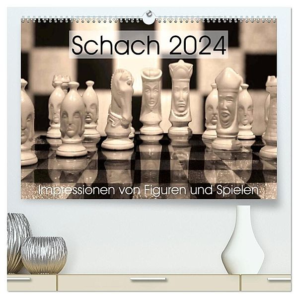 Schach 2024. Impressionen von Figuren und Spielen (hochwertiger Premium Wandkalender 2024 DIN A2 quer), Kunstdruck in Hochglanz, Steffani Lehmann