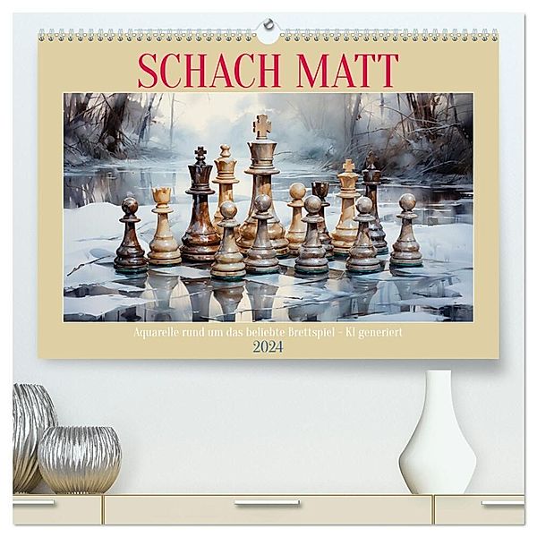 Schach Matt (hochwertiger Premium Wandkalender 2024 DIN A2 quer), Kunstdruck in Hochglanz, Cathrin Illgen