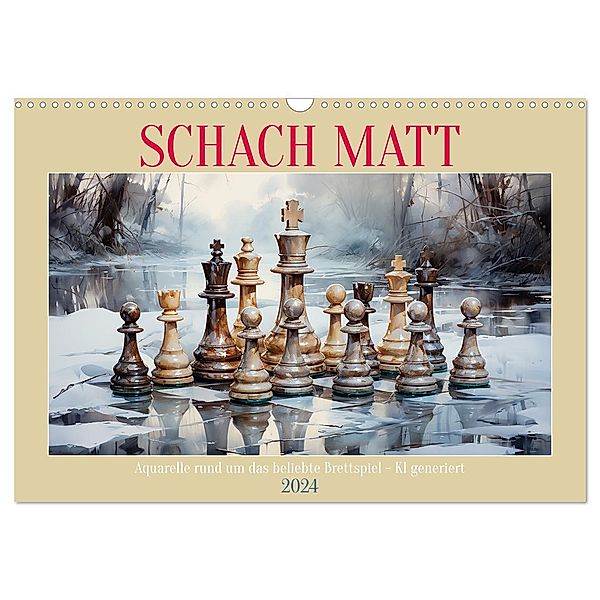 Schach Matt (Wandkalender 2024 DIN A3 quer), CALVENDO Monatskalender, Cathrin Illgen