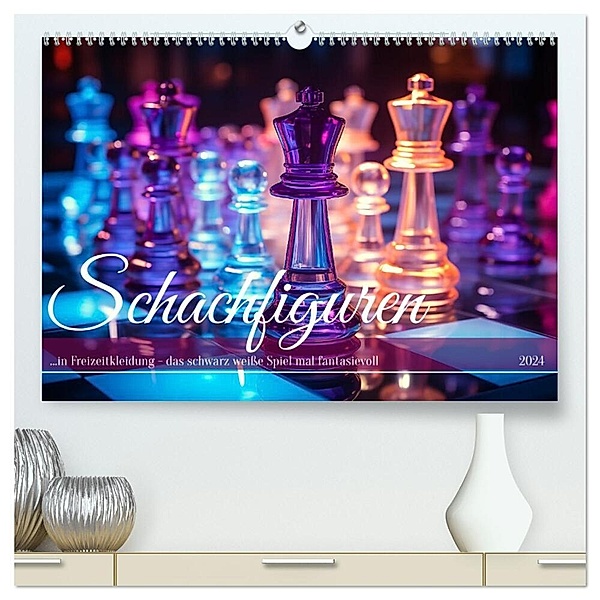 Schachfiguren in Freizeitkleidung (hochwertiger Premium Wandkalender 2024 DIN A2 quer), Kunstdruck in Hochglanz, Kerstin Waurick