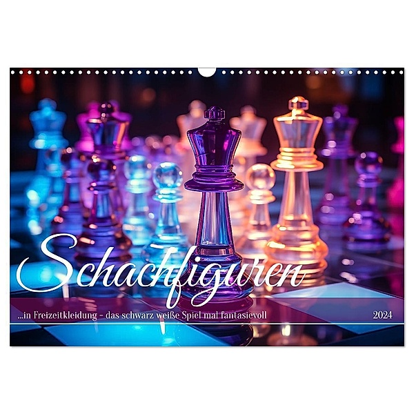 Schachfiguren in Freizeitkleidung (Wandkalender 2024 DIN A3 quer), CALVENDO Monatskalender, Kerstin Waurick