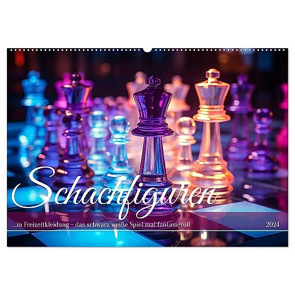 Schachfiguren in Freizeitkleidung (Wandkalender 2024 DIN A2 quer), CALVENDO Monatskalender, Kerstin Waurick