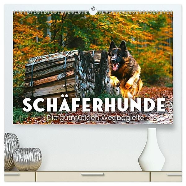 Schäferhunde - Die gutmütigen Wegbegleiter. (hochwertiger Premium Wandkalender 2024 DIN A2 quer), Kunstdruck in Hochglanz, SF