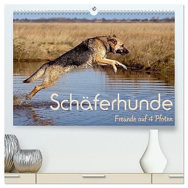 Schäferhunde - Freunde auf 4 Pfoten (hochwertiger Premium Wandkalender 2024 DIN A2 quer), Kunstdruck in Hochglanz, Natascha Ebsen