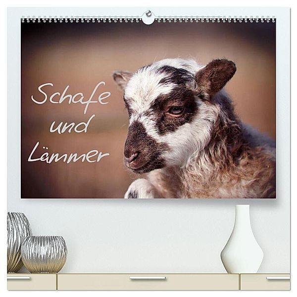 Schafe und Lämmer (hochwertiger Premium Wandkalender 2024 DIN A2 quer), Kunstdruck in Hochglanz, Hermann Greiling
