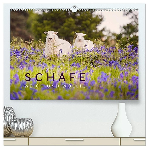 Schafe - Weich und wollig (hochwertiger Premium Wandkalender 2024 DIN A2 quer), Kunstdruck in Hochglanz, Lain Jackson