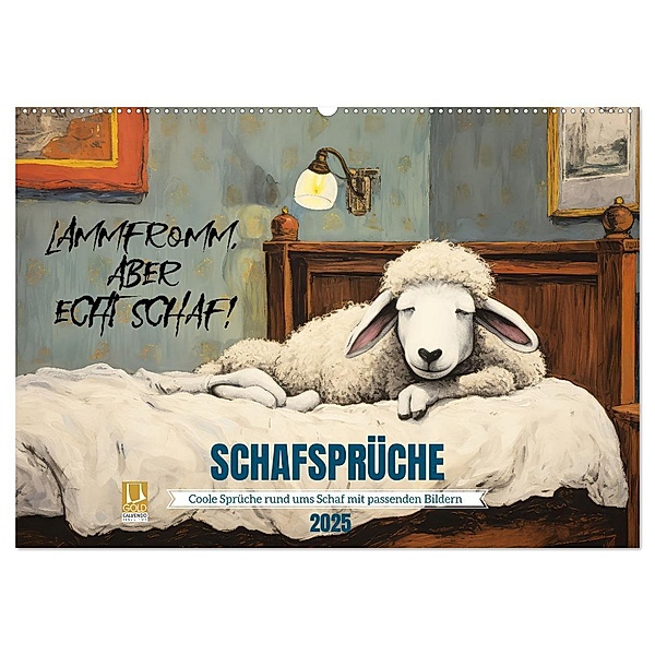 Schafsprüche (Wandkalender 2025 DIN A2 quer), CALVENDO Monatskalender, Calvendo, Sabine Löwer