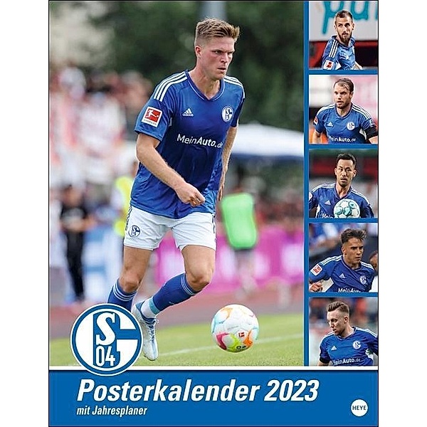 Schalke 04 Posterkalender 2023. Die Fussballstars im Kalender-Grossformat. XXL Wandkalender mit den besten Spielerfotos de