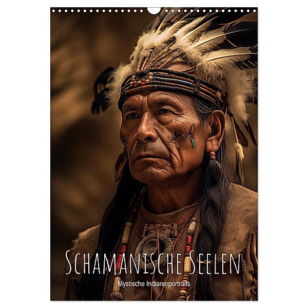 Schamanische Seelen: Mystische Indianerportraits (Wandkalender 2025 DIN A3 hoch), CALVENDO Monatskalender, Calvendo, artefacti