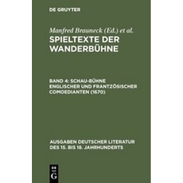 Schau-Bühne englischer und frantzösischer Comoedianten (1670), Schau-Bühne englischer und frantzösischer Comoedianten (1670)