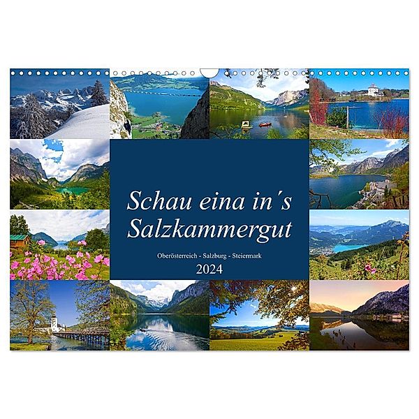 Schau eina in´s Salzkammergut (Wandkalender 2024 DIN A3 quer), CALVENDO Monatskalender, Christa Kramer