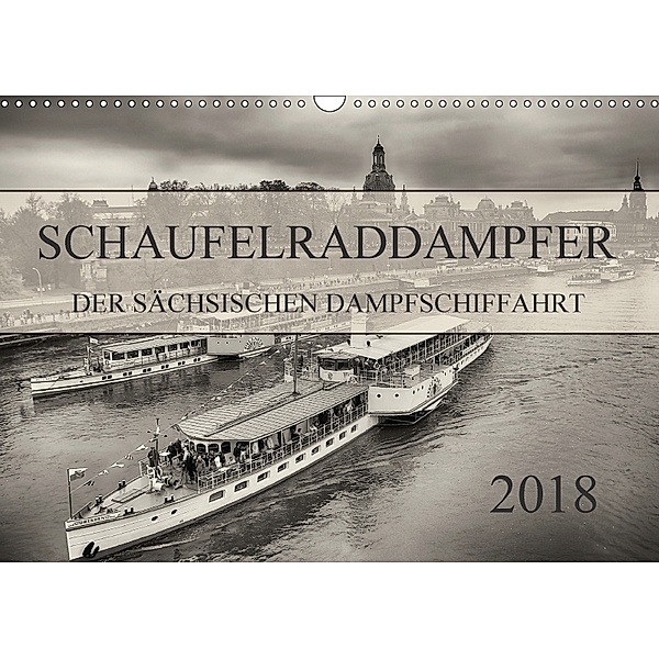 Schaufelraddampfer der Sächsischen Dampfschiffahrt (Wandkalender 2018 DIN A3 quer), Dirk Meutzner