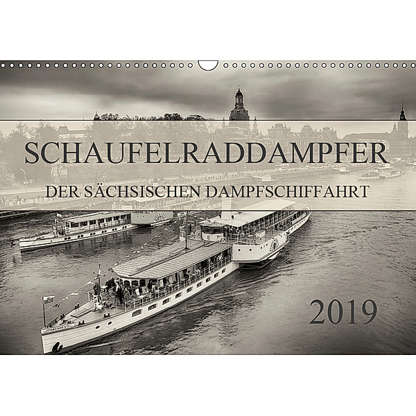 Schaufelraddampfer der Sächsischen Dampfschiffahrt (Wandkalender 2019 DIN A3 quer), Dirk Meutzner