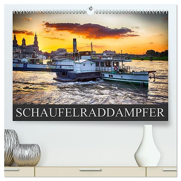Schaufelraddampfer (hochwertiger Premium Wandkalender 2025 DIN A2 quer), Kunstdruck in Hochglanz, Calvendo, Dirk Meutzner