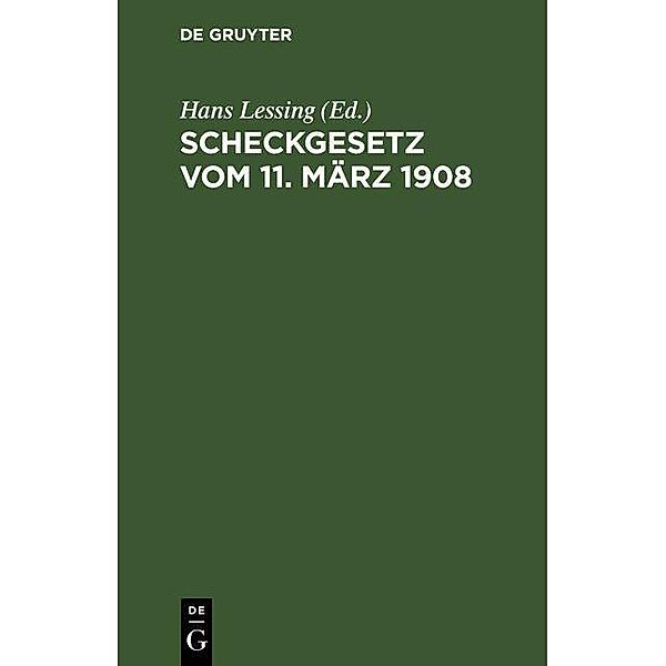 Scheckgesetz vom 11. März 1908