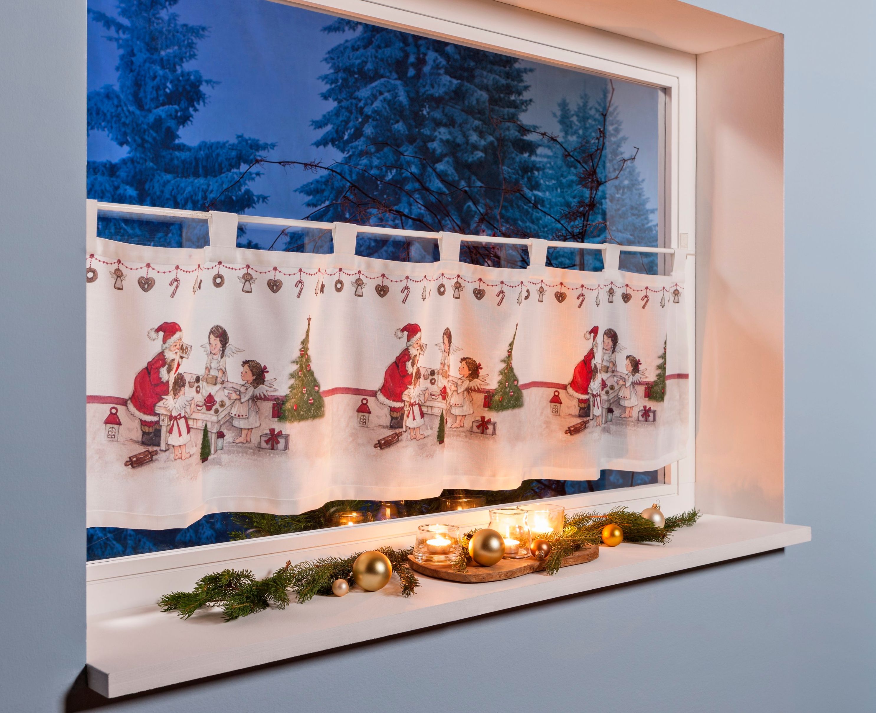 Scheibengardine Weihnachtsbäckerei, 39 x 155 cm | Weltbild.de