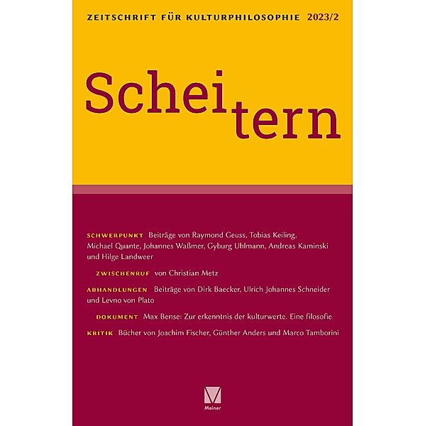 Scheitern / Zeitschrift für Kulturphilosophie Bd.20232