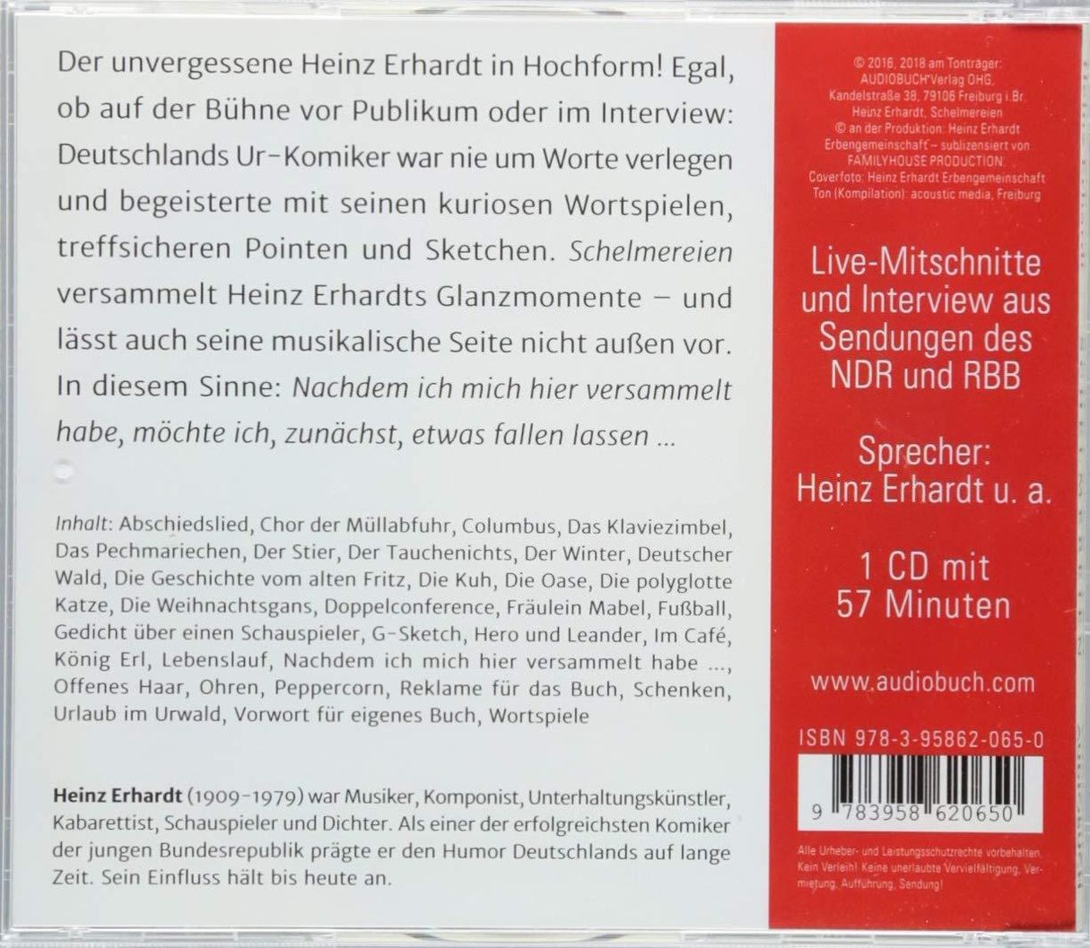 Schelmereien, CD Hörbuch von Heinz Erhardt - Weltbild.at