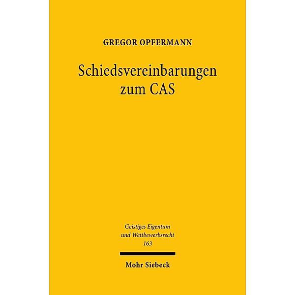 Schiedsvereinbarungen zum CAS, Gregor Opfermann