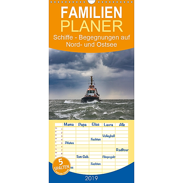 Schiffe - Begegnungen auf Nord- und Ostsee - Familienplaner hoch (Wandkalender 2019 , 21 cm x 45 cm, hoch), Uwe Kantz